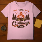 Fires Friends Fun Camping Crew Graphic T-Shirt