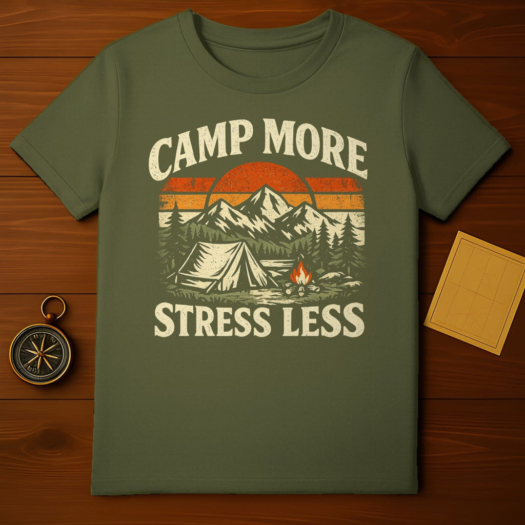 Camp More Stress Less Outdoor Adventure Shirt