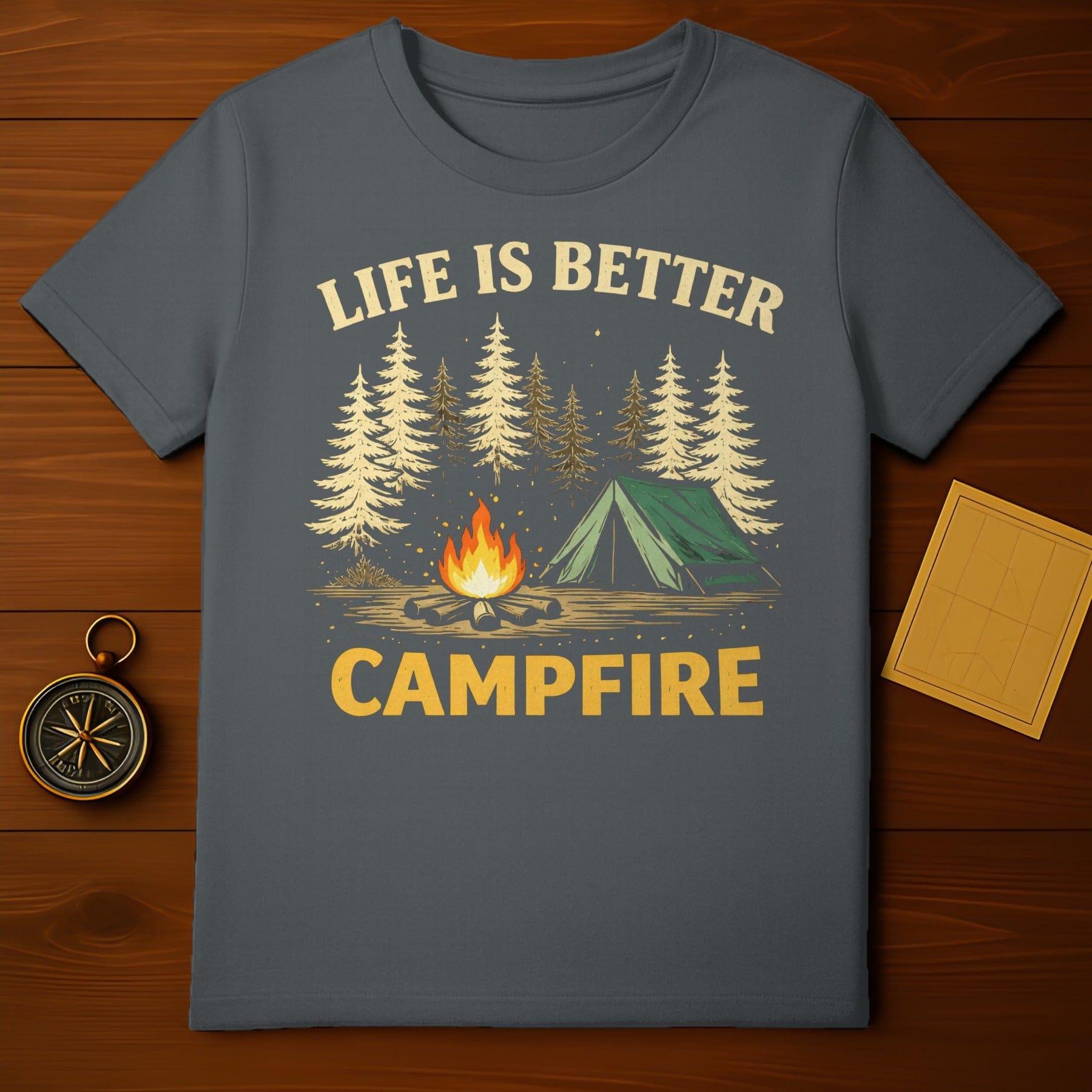 Life Is Better Campfire Graphic Tee Camping Shirt