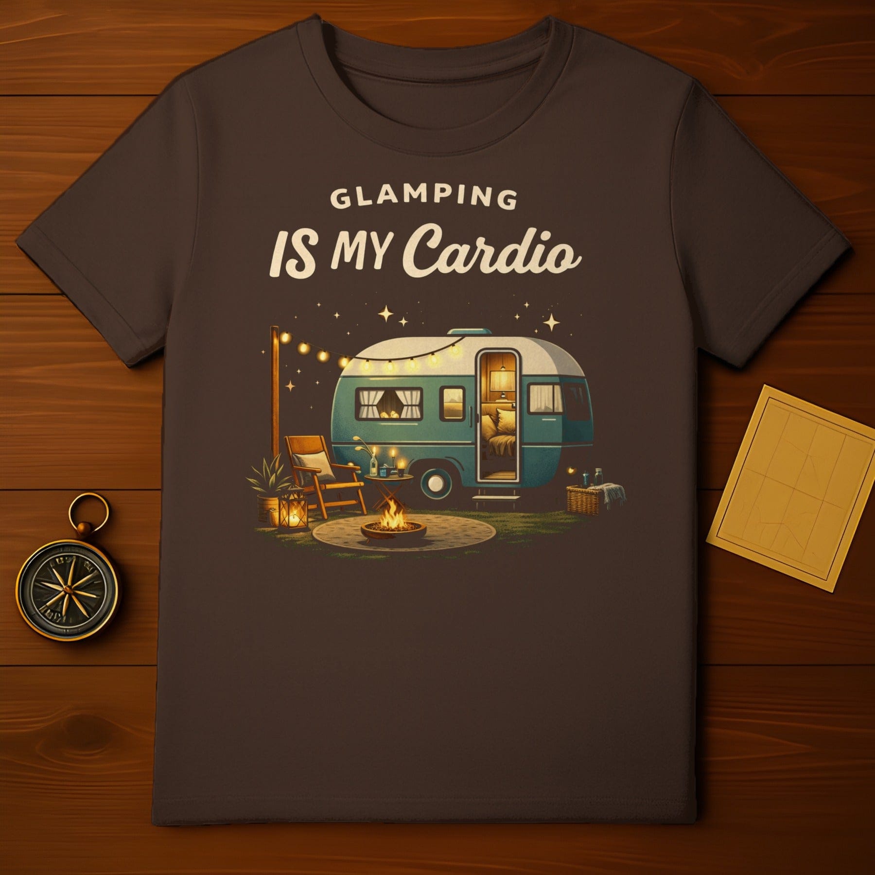 Glamping Is My Cardio Camping Trailer Graphic T-Shirt