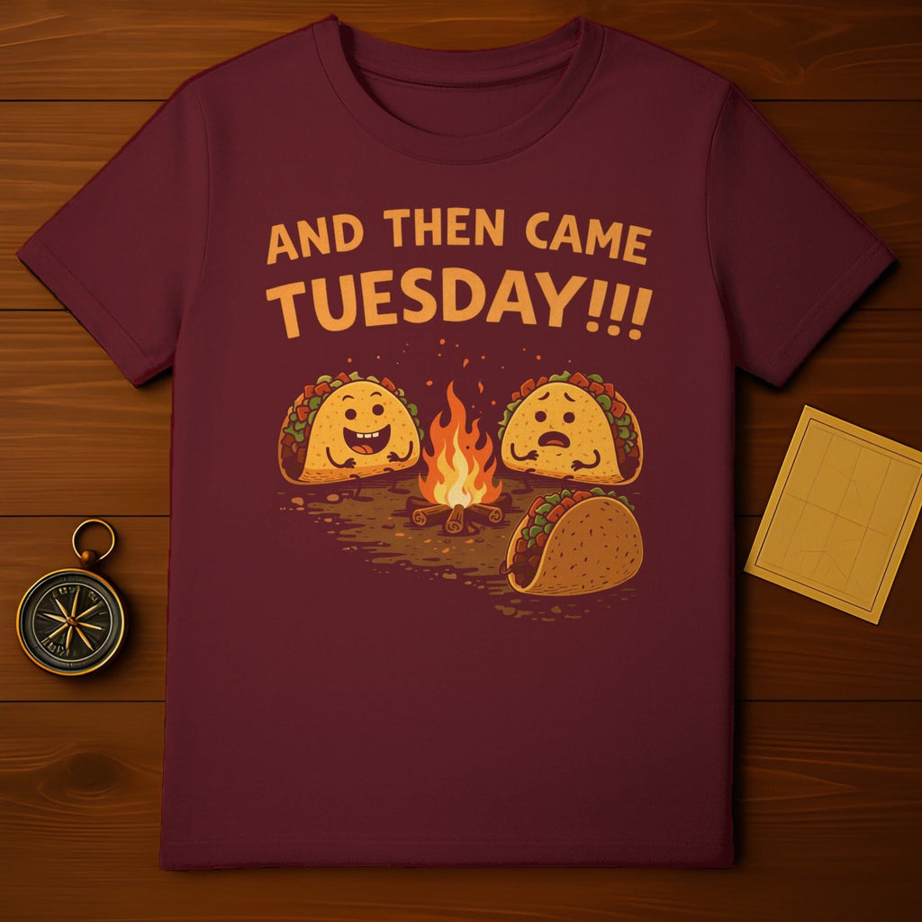 AND THEN CAME TUESDAY!!! Tacos Campfire product type
Taco Tuesday
Funny Tacos
Taco Design
Foodie Gift
Mexican Food
Campfire Scene
Happy Tacos
Sad Tacos
Taco Lover
Cute Tacos
Graphic Tee
Humorous Shirt
Food Pun
Cartoon Tacos
Taco Tuesday Shirt
Novelty Tee
Quirky Food
Adventure Tacos
Outdoor Fun
Story Tacos