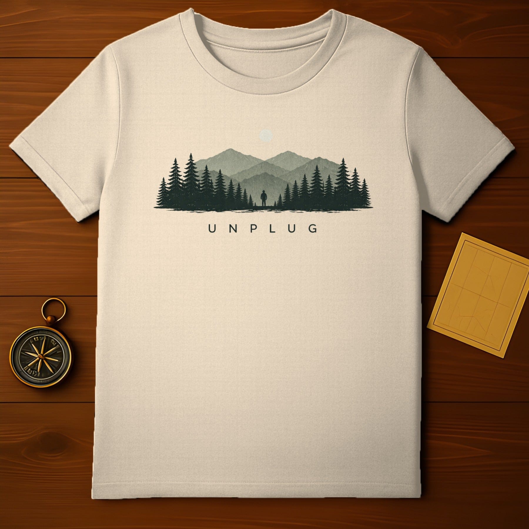 Unplug Woodland Scene Graphic Tee Shirt Unisex Apparel