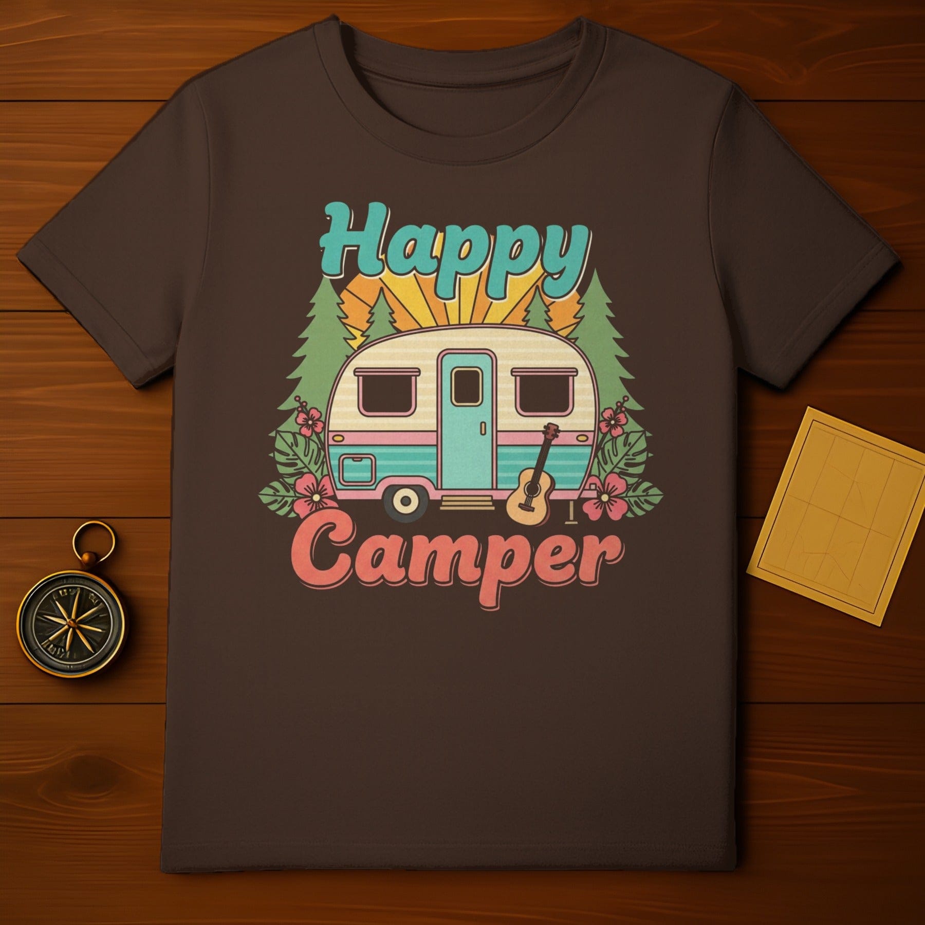 Happy Camper Graphic Tee for Outdoor Enthusiasts