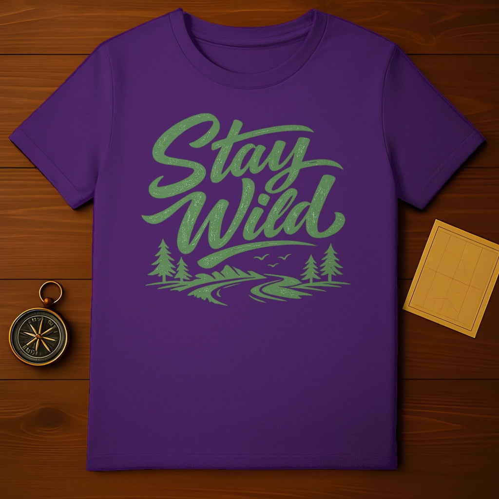Stay Wild Adventure Outdoors Themed Graphic T-shirt