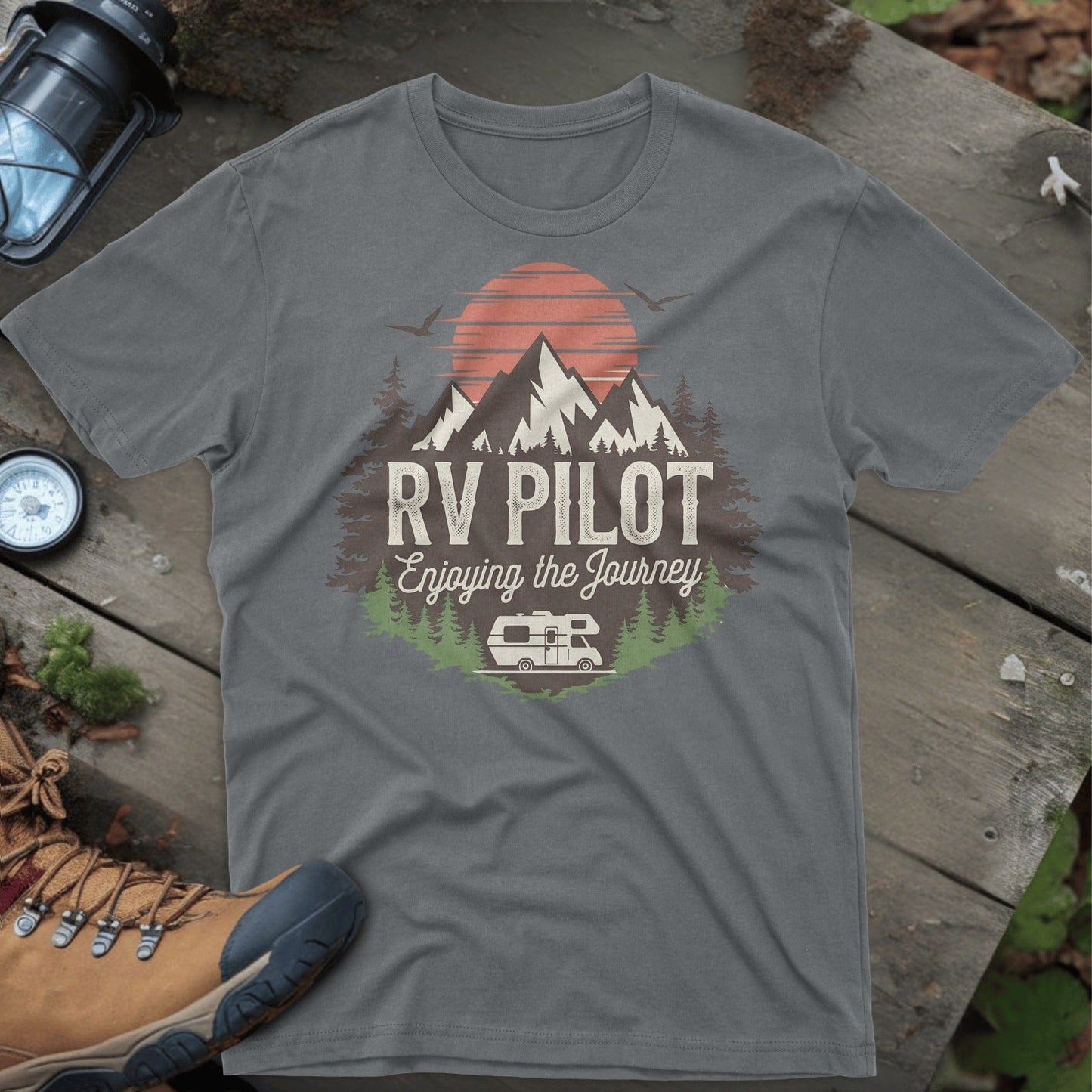 RV Pilot Enjoying the Journey Mountain Landscape product type