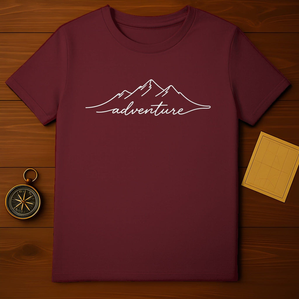 Adventure Mountain Design Maroon T-Shirt