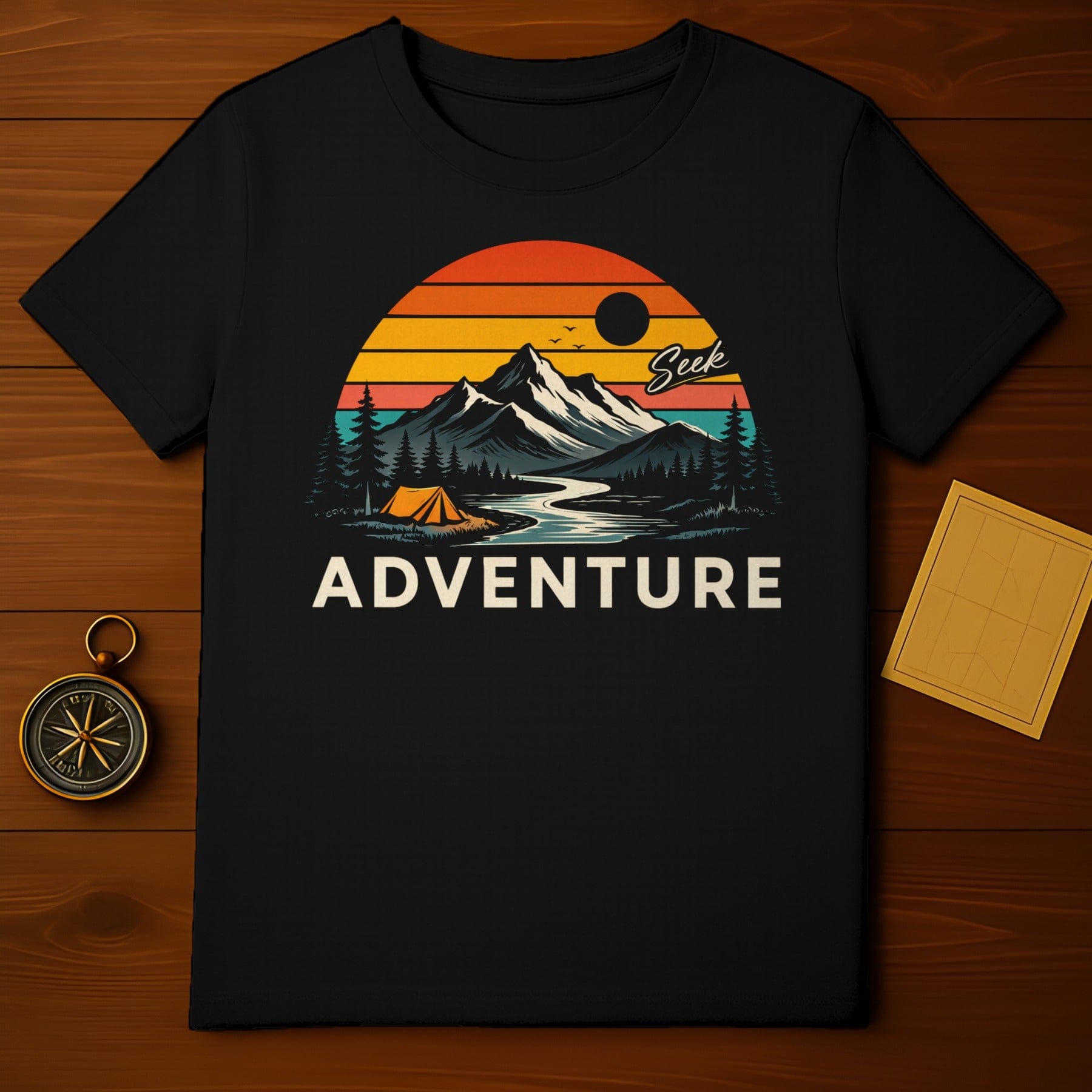 Seek Adventure Scenic Mountain Sunset T-Shirt