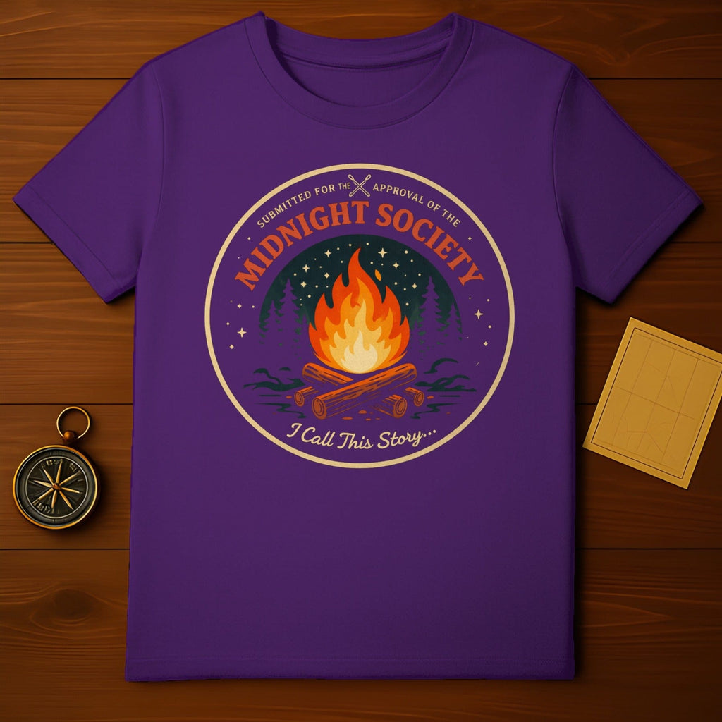 Midnight Society Campfire Bonfire Story Purple Tee product type