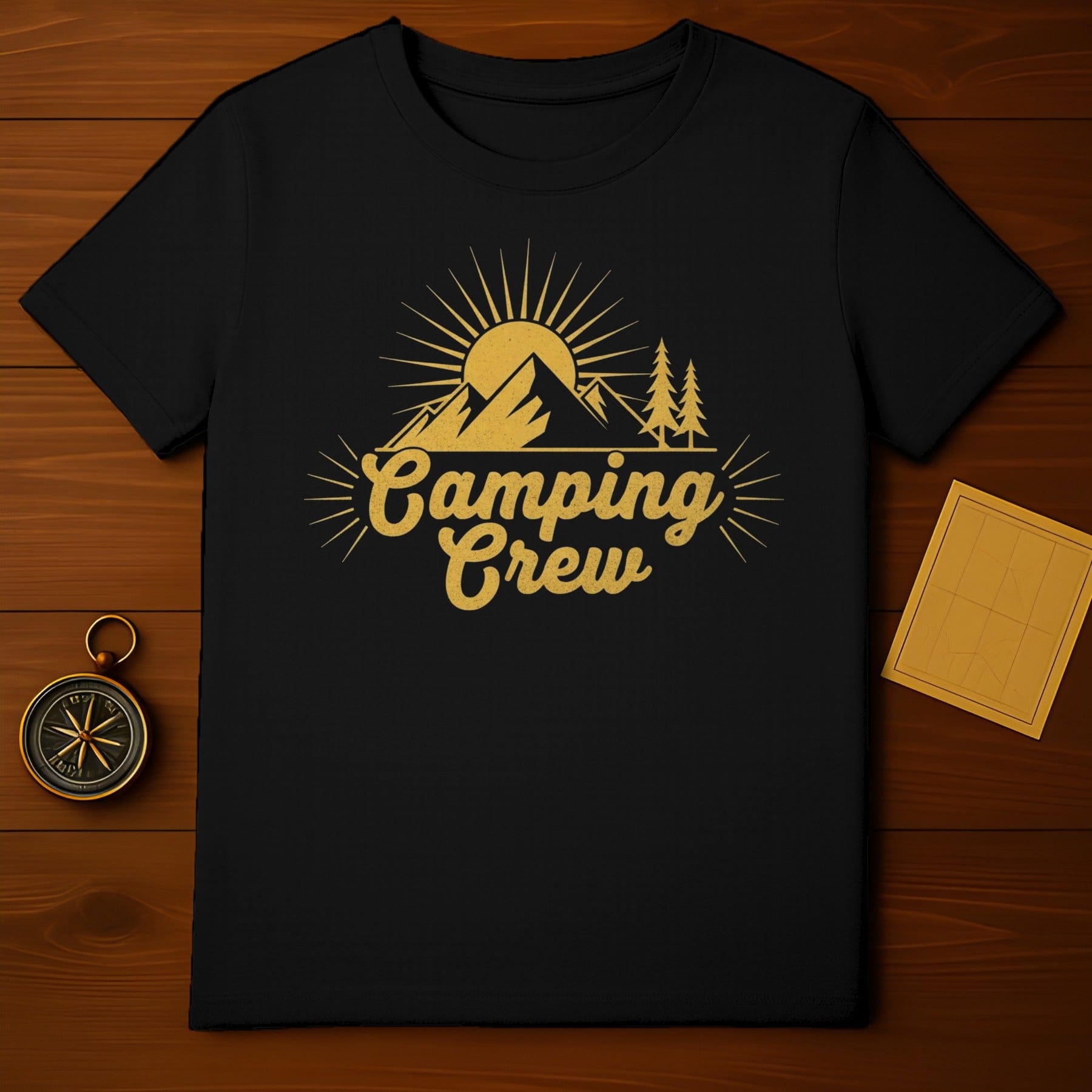 Vintage Camping Crew Graphic Tee for Outdoor Adventures