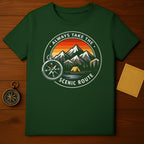 Always Take the Scenic Route Camping T-shirt Product