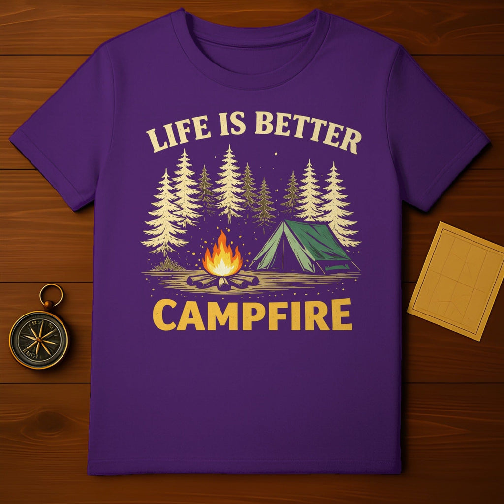 Life Is Better Campfire Camping Outdoor Adventure Tee