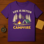 Life Is Better Campfire Camping Outdoor Adventure Tee