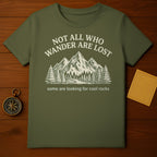 Not All Who Wander Are Lost Mountains Hiking Rock Collecting T-shirt