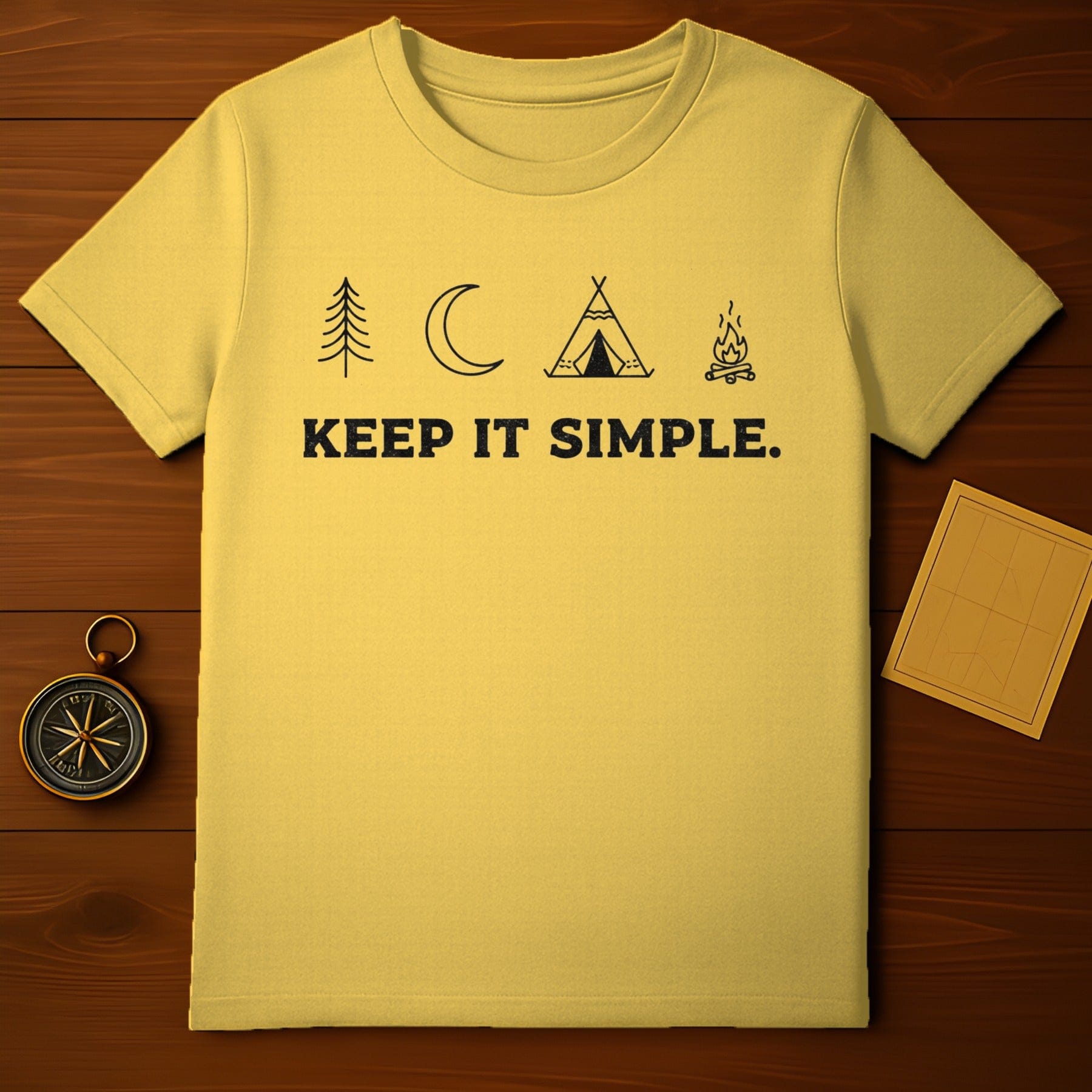Keep It Simple Graphic Yellow Tee Shirt