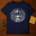 Majestic Mountain and Waterfall Scenic T-shirt