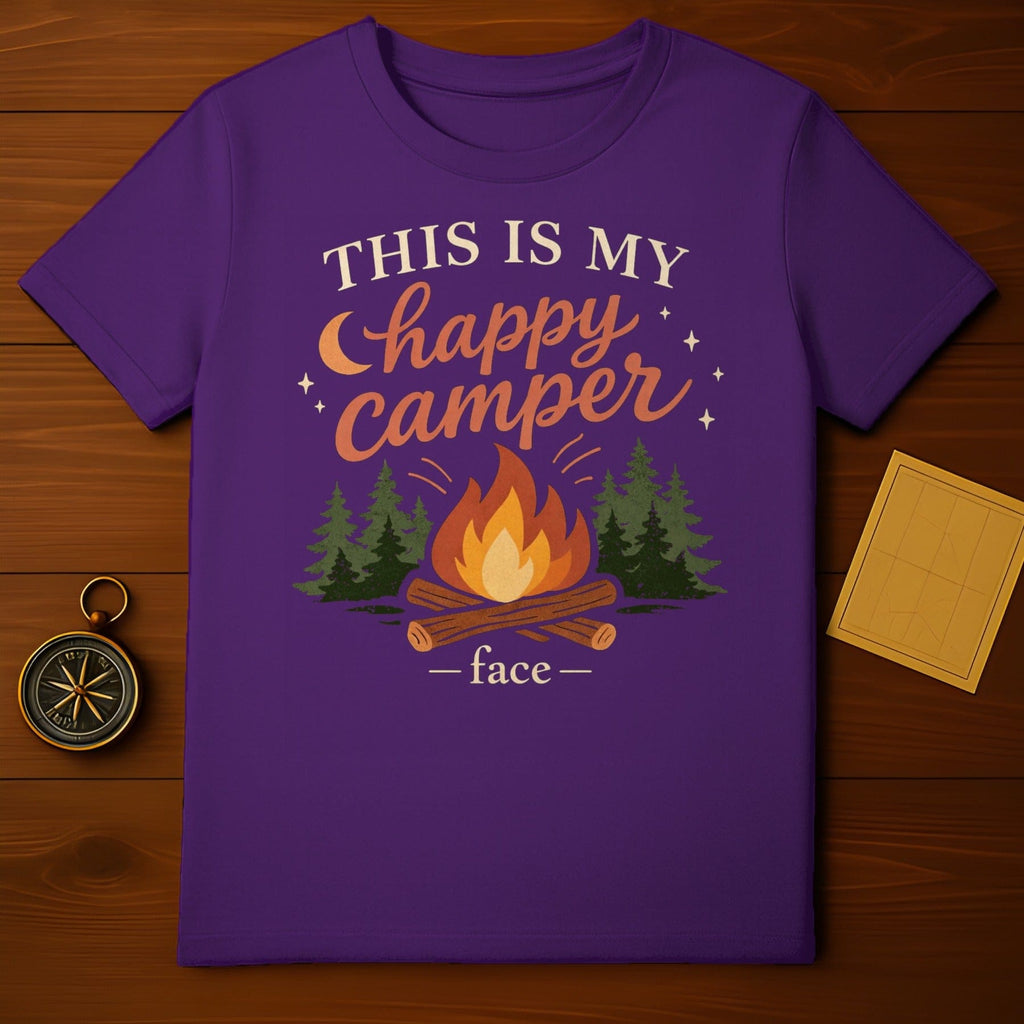 THIS IS MY happy camper face camping fire trees product type