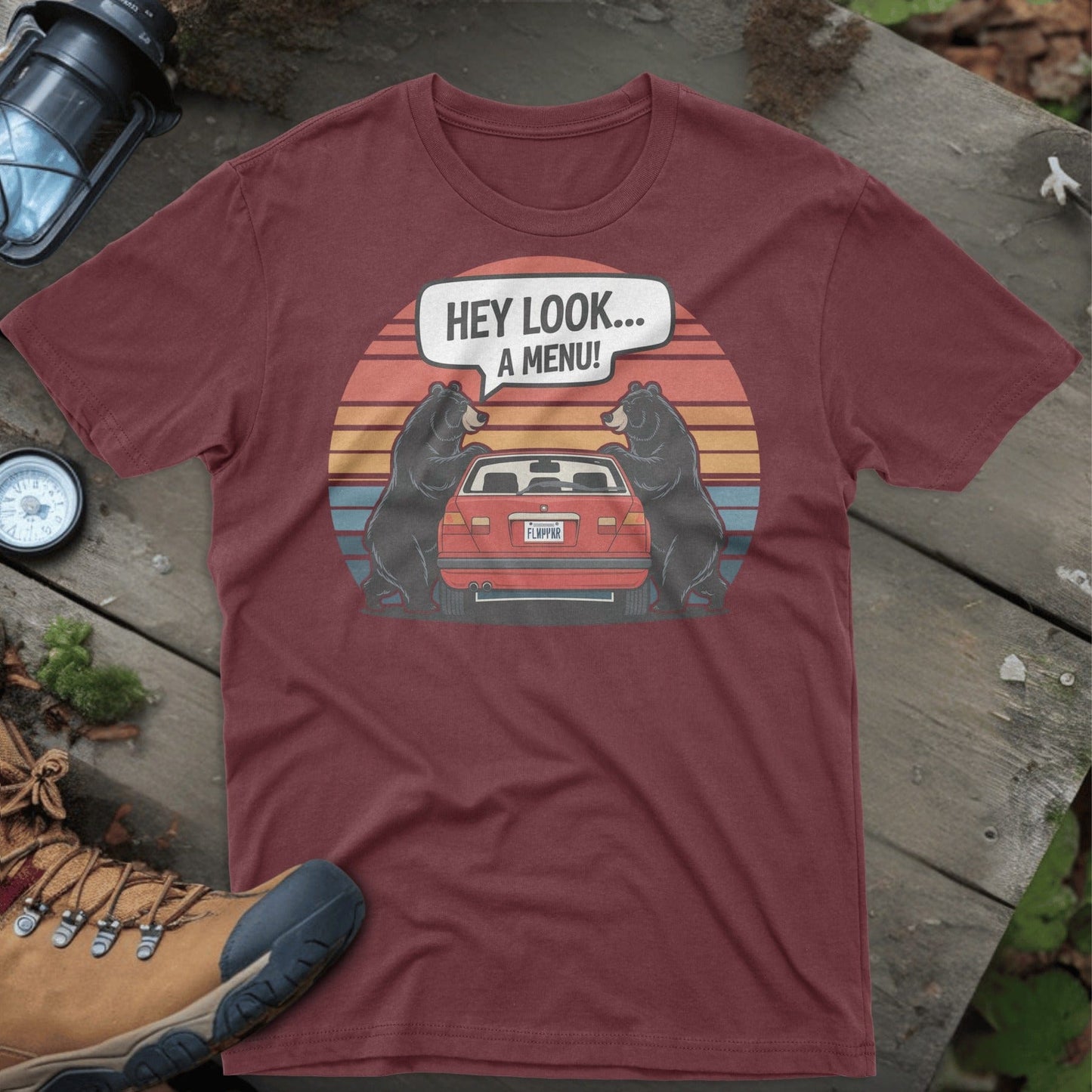 Bears Reading Menu with Retro Car Graphic Tee product