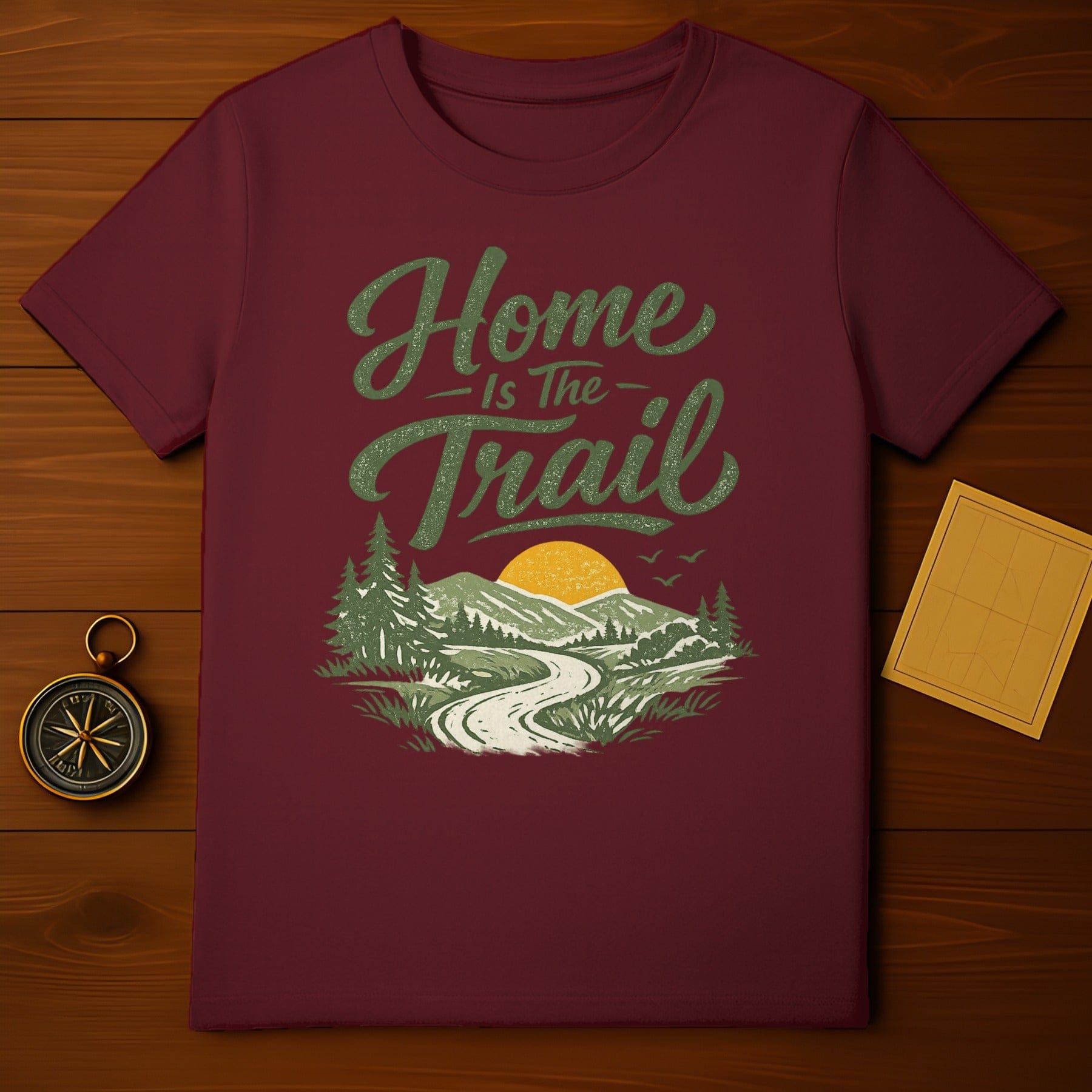Home Is The Trail Graphic Tee Nature Adventure Shirt