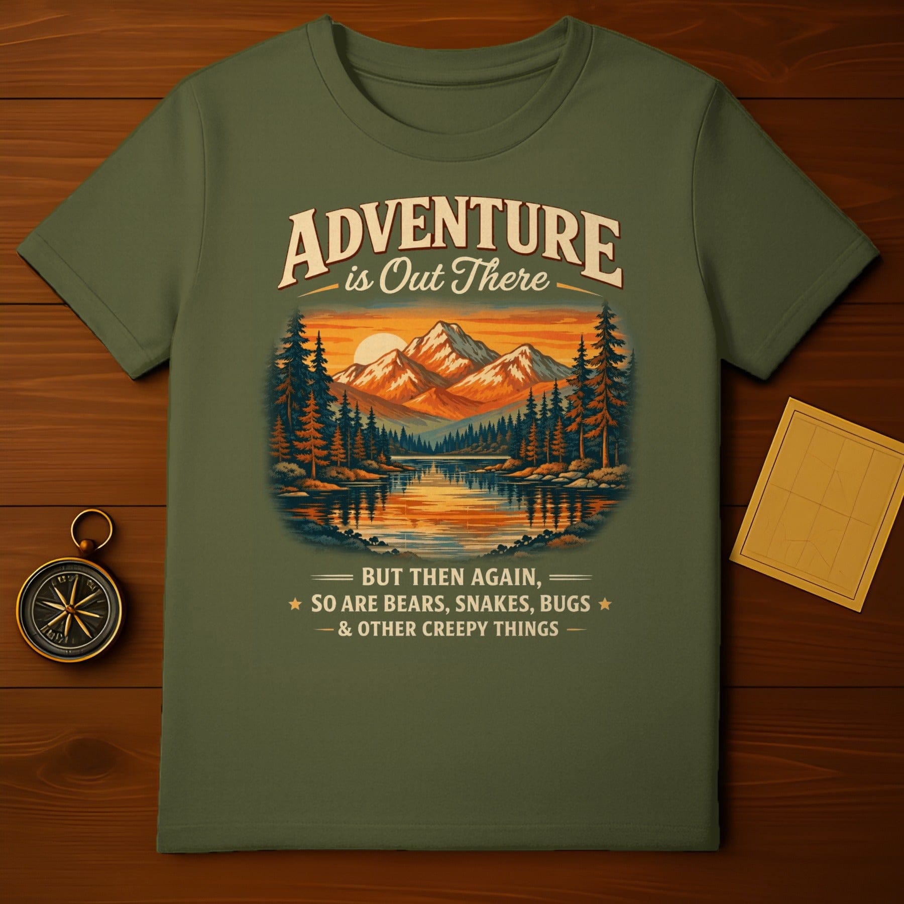 Adventure is Out There Bears Snakes Bugs Creepy Shirt