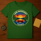 Lake McQueeney Texas Scenic Canoe Lake Sunset product type
Lake McQueeney, Texas Lake, Canoeing, Sunset Scene, Nature Graphic, Outdoor Adventure, Travel Souvenir, Texas Travel, Lake Life, Water Sports, Pine Trees, Mountain View, Bird Silhouette, Camping Trip, Holiday Gear, Summer Fun, Relaxation, Water Reflection, Scenic Design, Green Shirt