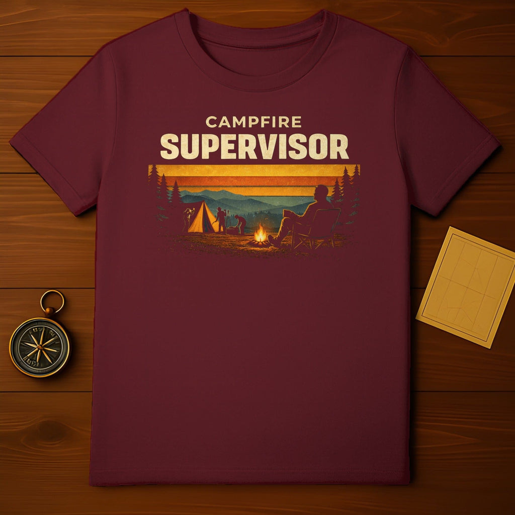 Campfire Supervisor Vintage Camping Graphic Shirt