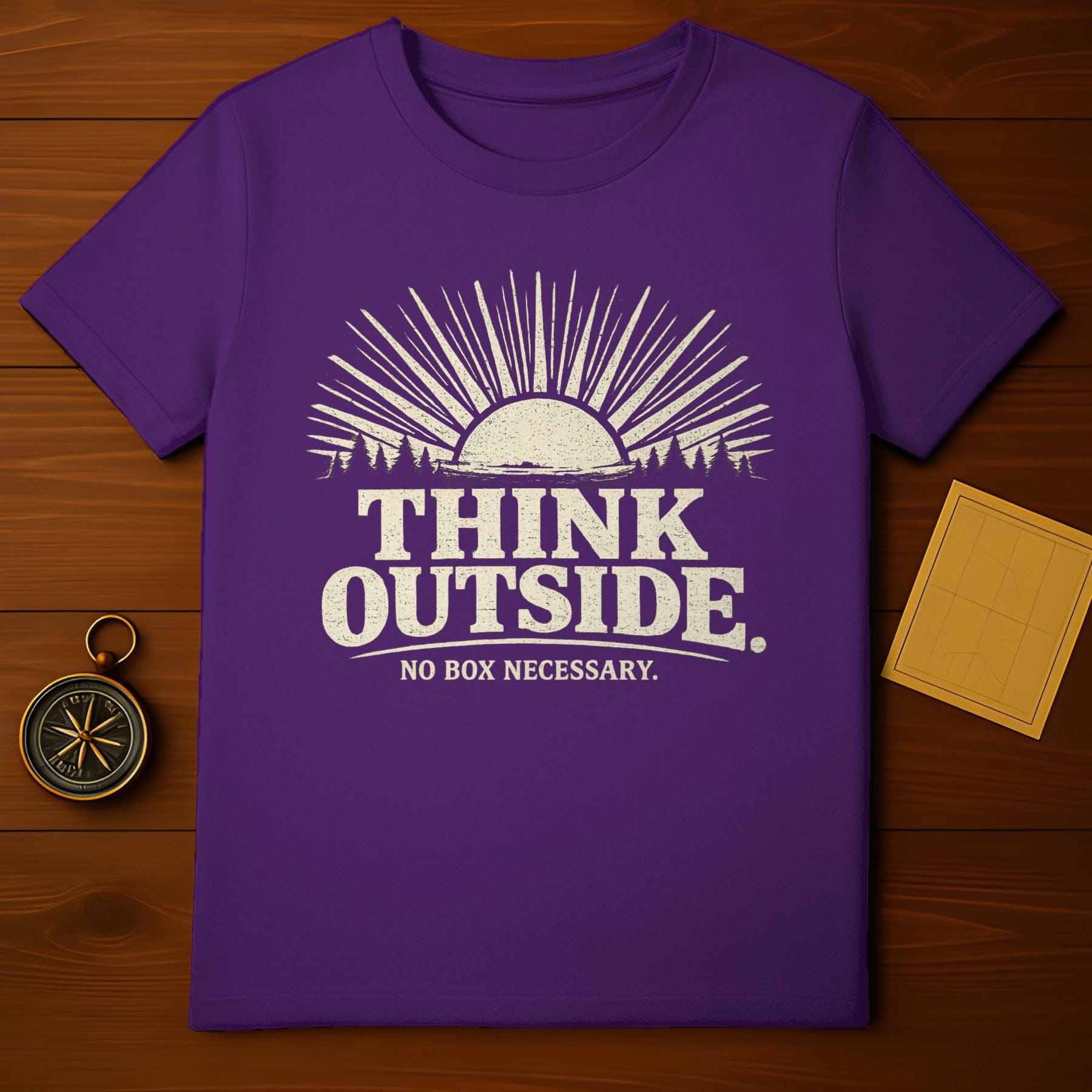 Think Outside No Box Necessary Purple Shirt