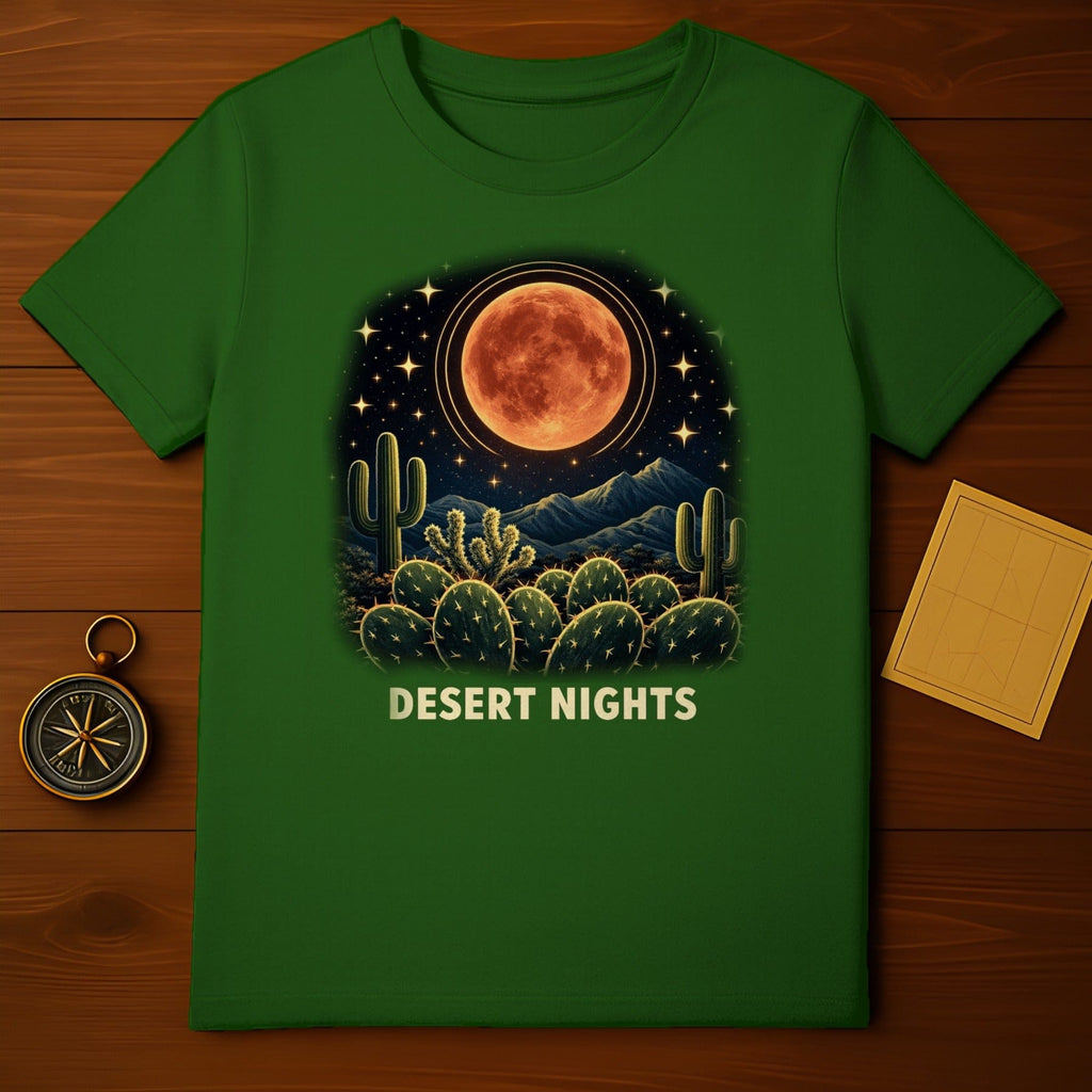 Desert Nights Red Moon Stars Cactus Landscape product type