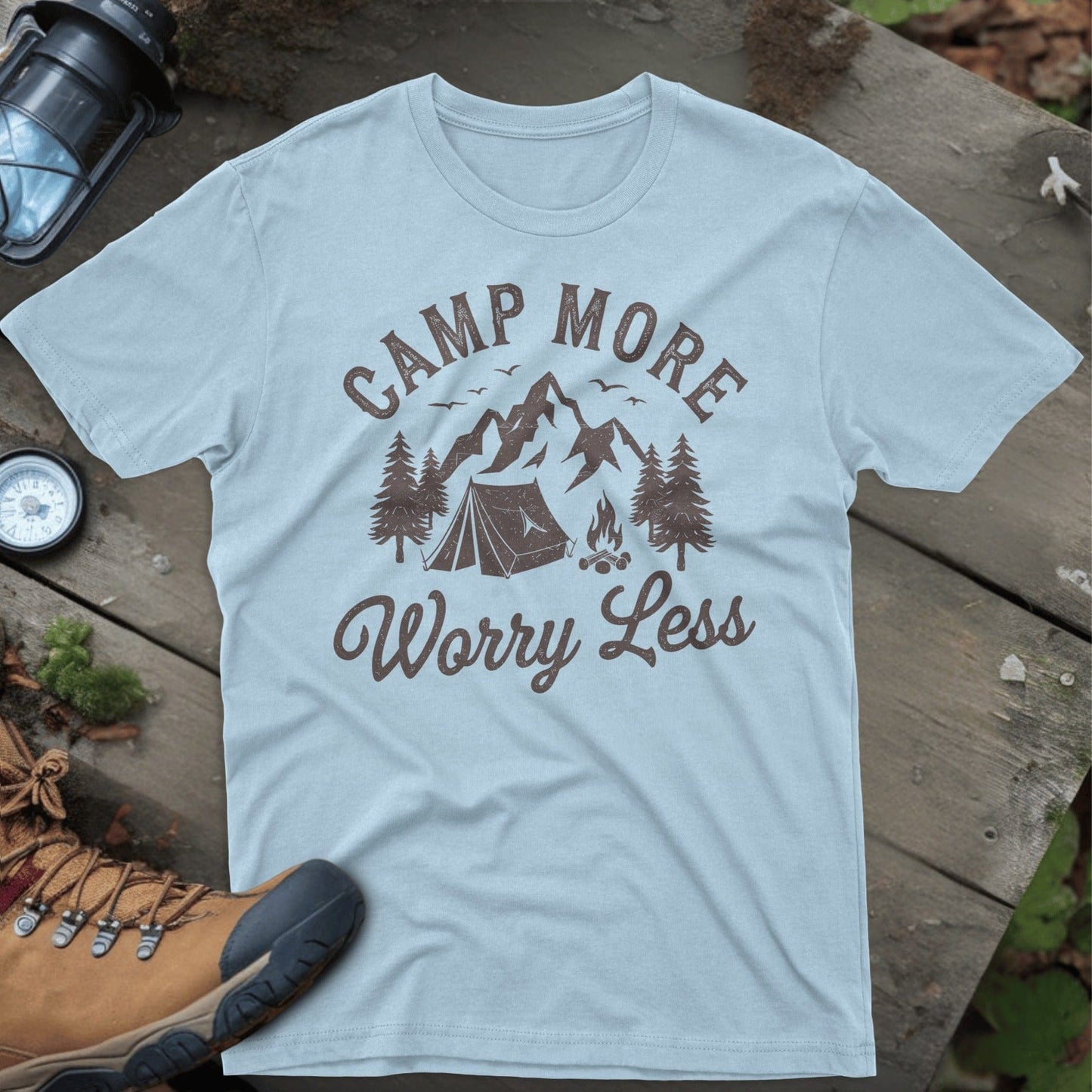 Camp More Worry Less T-Shirt Graphic Top product type