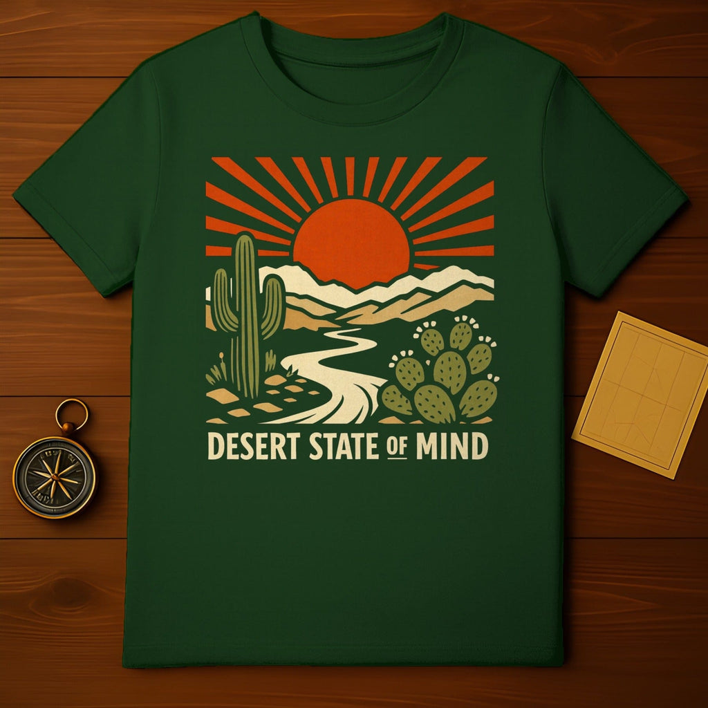 Green Desert State of Mind Sunrise Cactus Landscape product
Desert, Cactus, Saguaro, Prickly Pear, Mountains, Sunrise, Sunset, Landscape, Nature, Outdoor, Adventure, Travel, Green Shirt, Graphic Tee, State of Mind, Boho, Retro, Vintage, Southwest, Western
