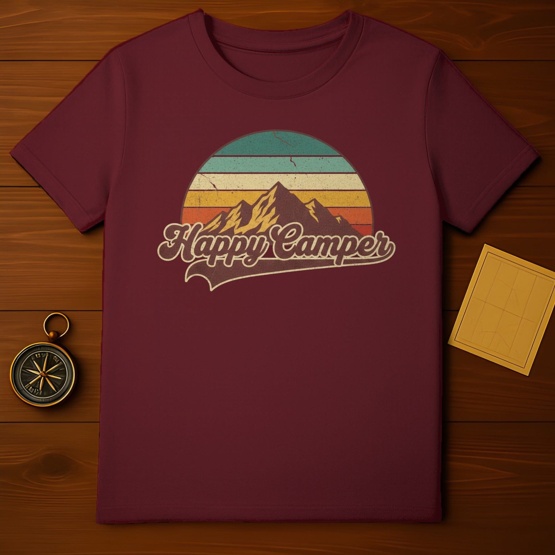Retro Happy Camper Design T-Shirt