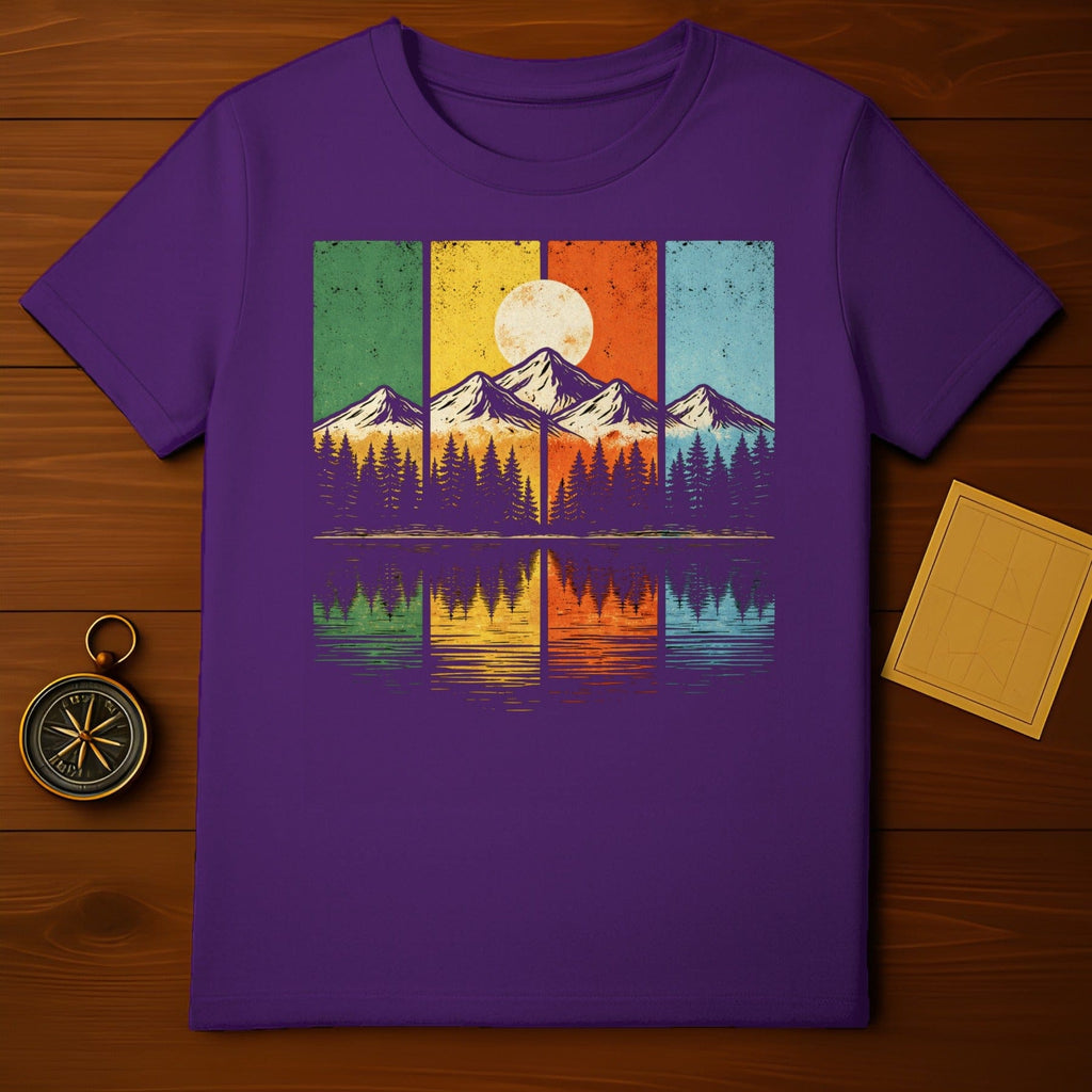 Vintage Sunset Mountain Reflection Graphic Shirt Product
