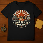 High Desert Drifter Sun Mountains Cacti Circle T-Shirt