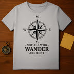Compass Wander Lost Design Shirt Not All Who Are product type
compass rose, wanderlust, traveler quote, adventure shirt, explore design, inspirational, graphic tee, directional, navigation symbol, outdoor spirit, journey quest, freedom seeker, discovery gift, expedition wear, motivational quote, unique design, gift for him, gift for her, grey shirt, wanderer tee