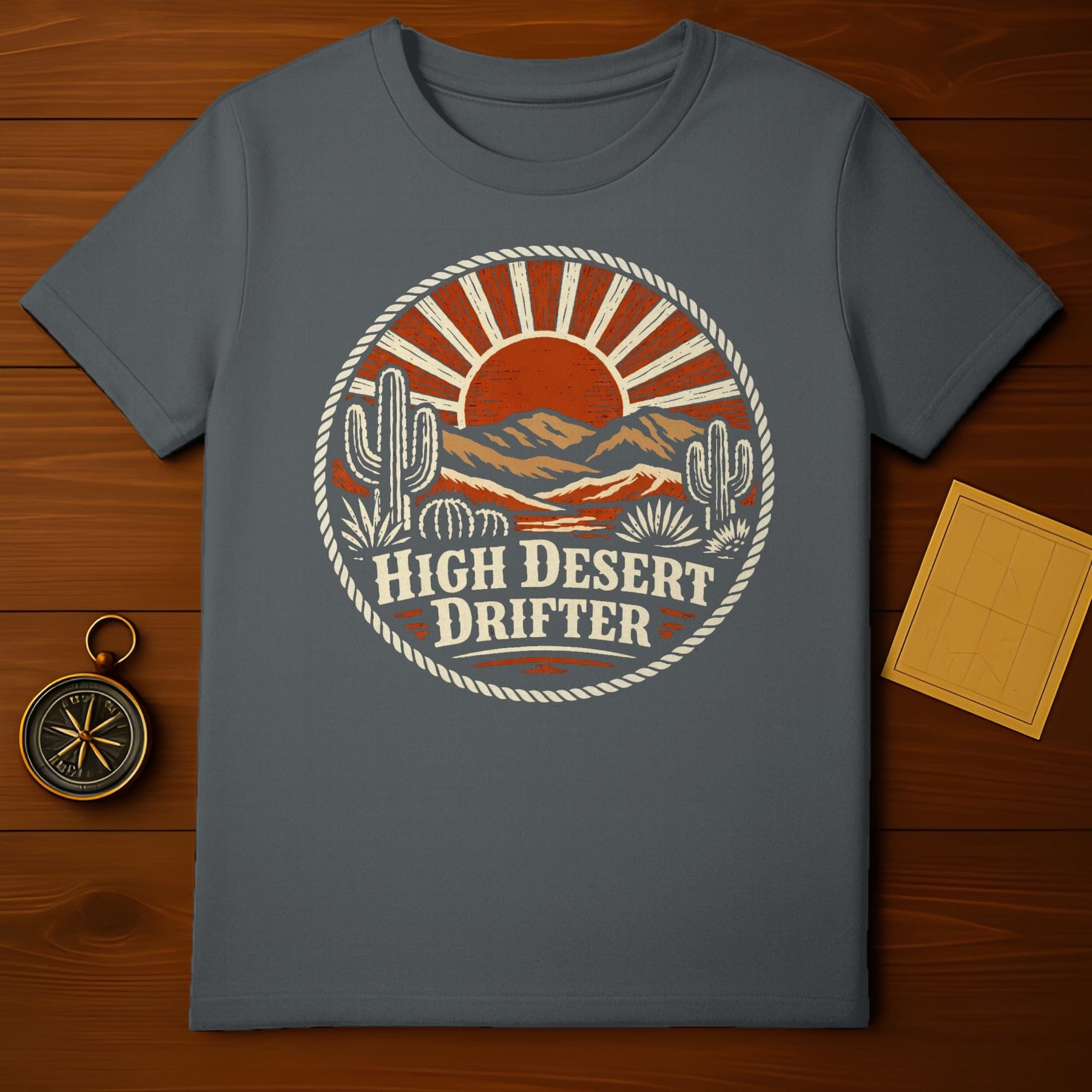 High Desert Drifter Cacti Sun Mountains Tshirt product type