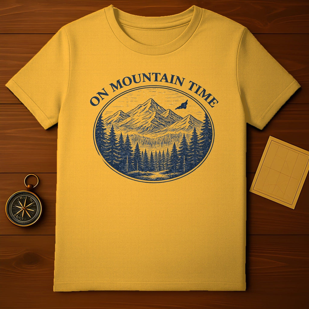On Mountain Time Yellow Scenic Tee Shirt