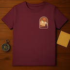 Burgundy Mountainscape Sun Tree Design T-shirt product type
T-shirt, Apparel, Clothing, Burgundy, Maroon, Mountain, Sun, Pine Tree, Nature, Outdoor, Landscape, Graphic Tee, Retro Style, Adventure, Explore, Travel, Minimalist, Forest, Unisex, Gift Idea