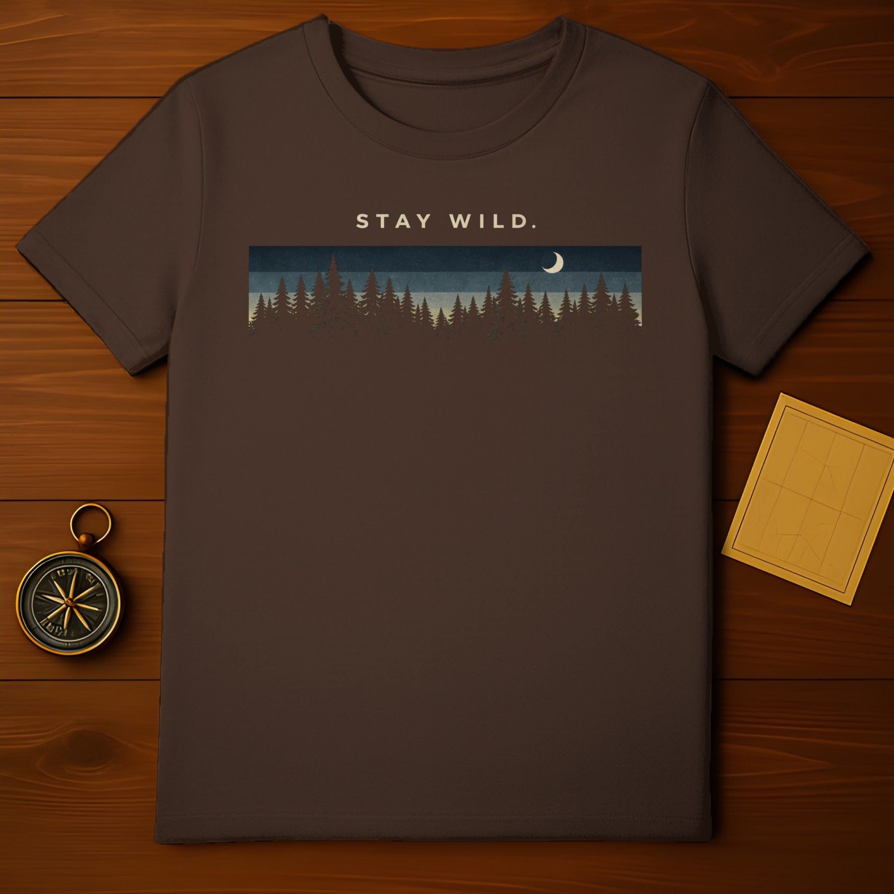 Stay Wild Moonlight Forest Design T-shirt