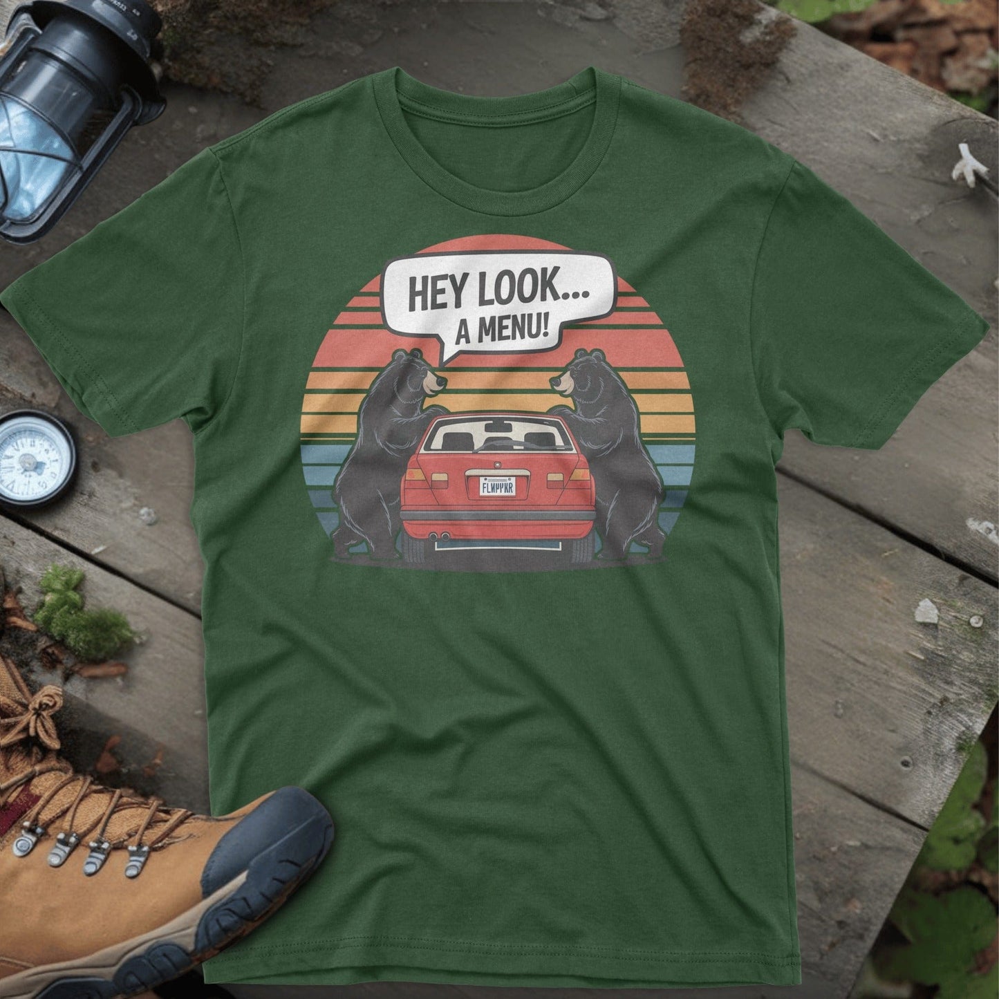 Hey Look A Menu Bears and Car Graphic Shirt product type