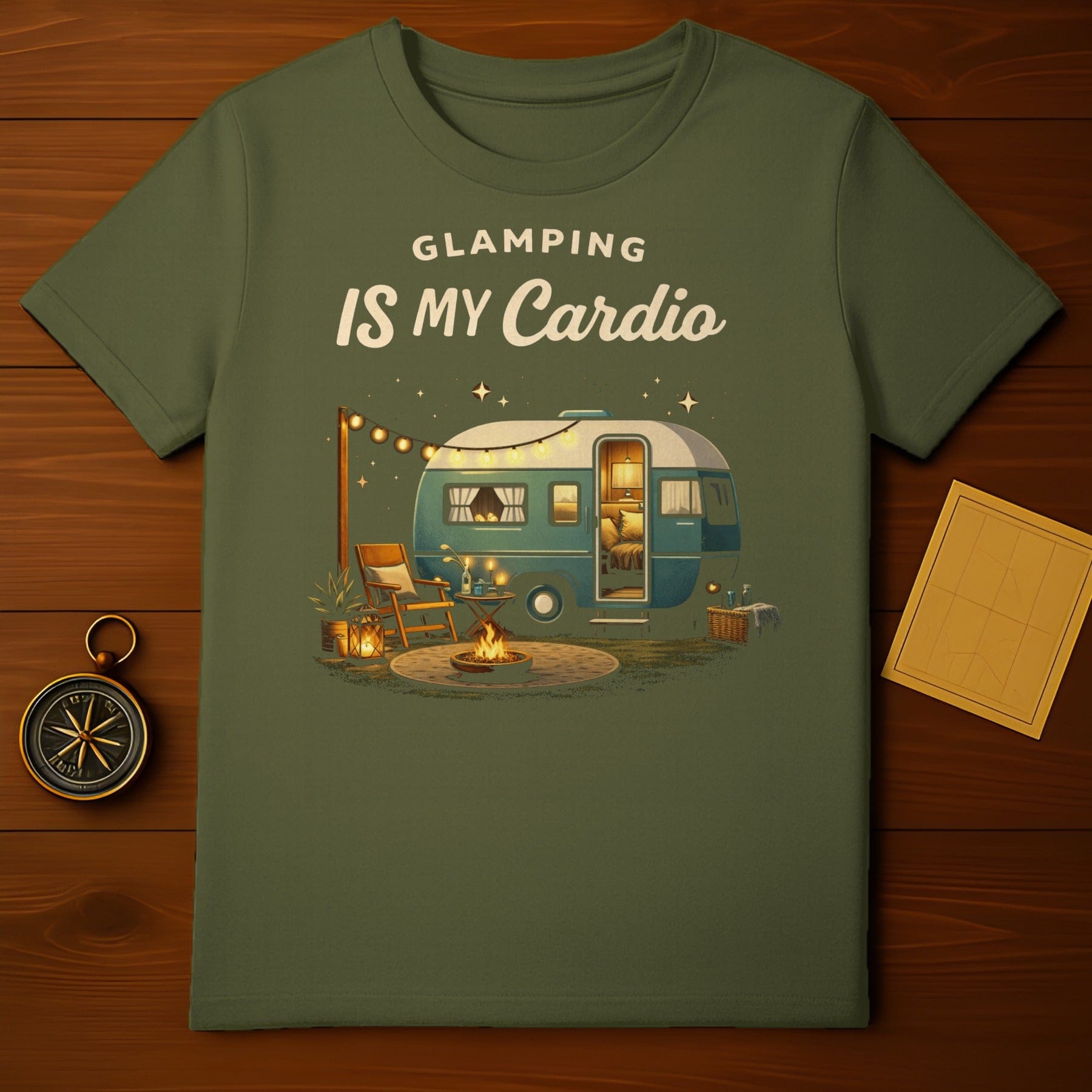 Glamping Is My Cardio Camper Design T-shirt