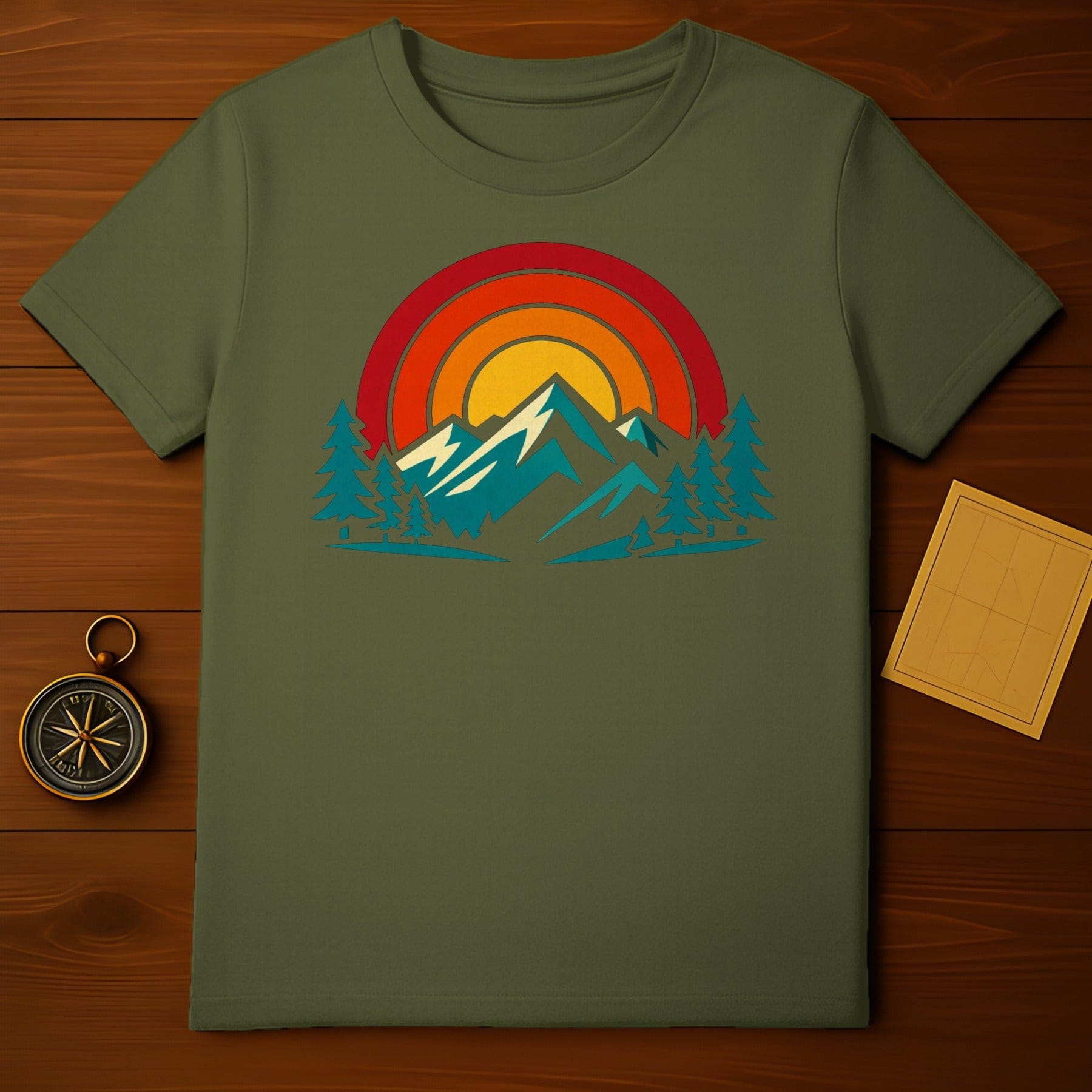 Vibrant Sun and Mountain Scenery T-Shirt