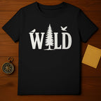 Wild Forest Tree Graphic Tee with Bird Design