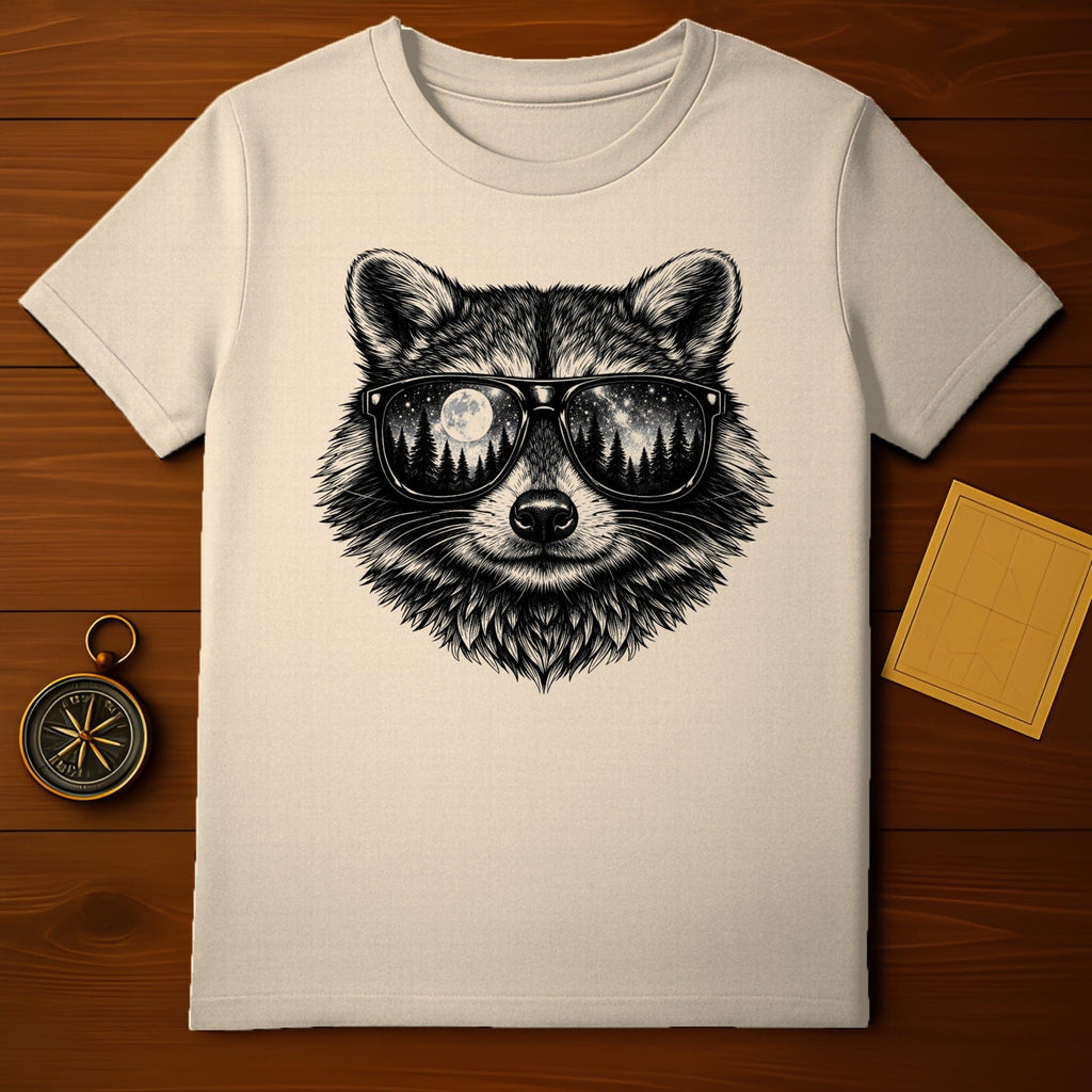 Cool Raccoon Eyeglasses Moon Forest Night Sky design product type