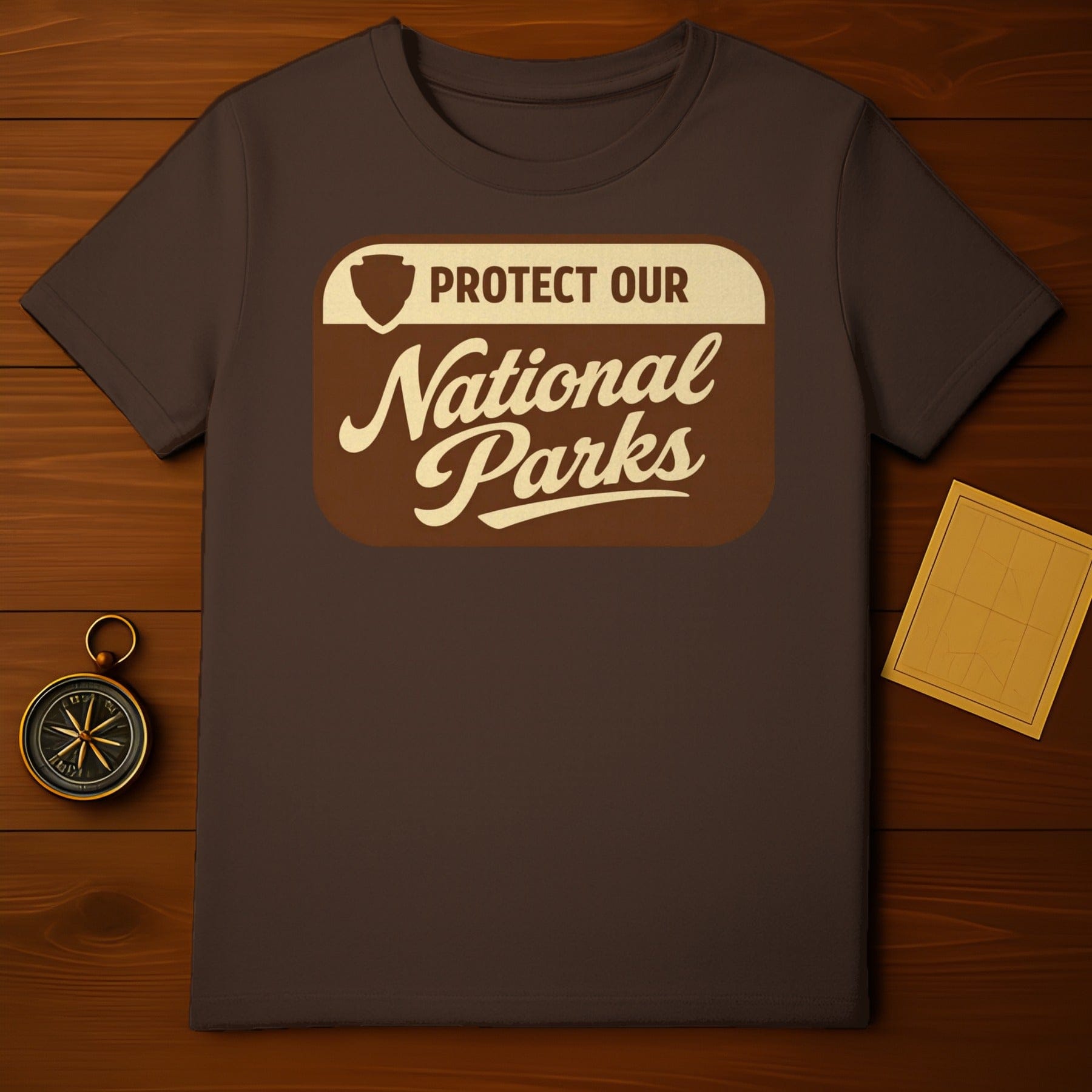 PROTECT OUR National Parks Vintage Shield product type
National Parks, Protect Parks, Park Lover, Outdoor Adventure, Nature Explorer, Conservation, Vintage Style, Retro Design, Arrowhead Logo, Shield Graphic, Earth Day, Environmental, Travel Wanderlust, Forest Camping, Hiking Gear, US National Parks, Brown Color, Outdoorsy Life, Park Ranger, Wild Nature