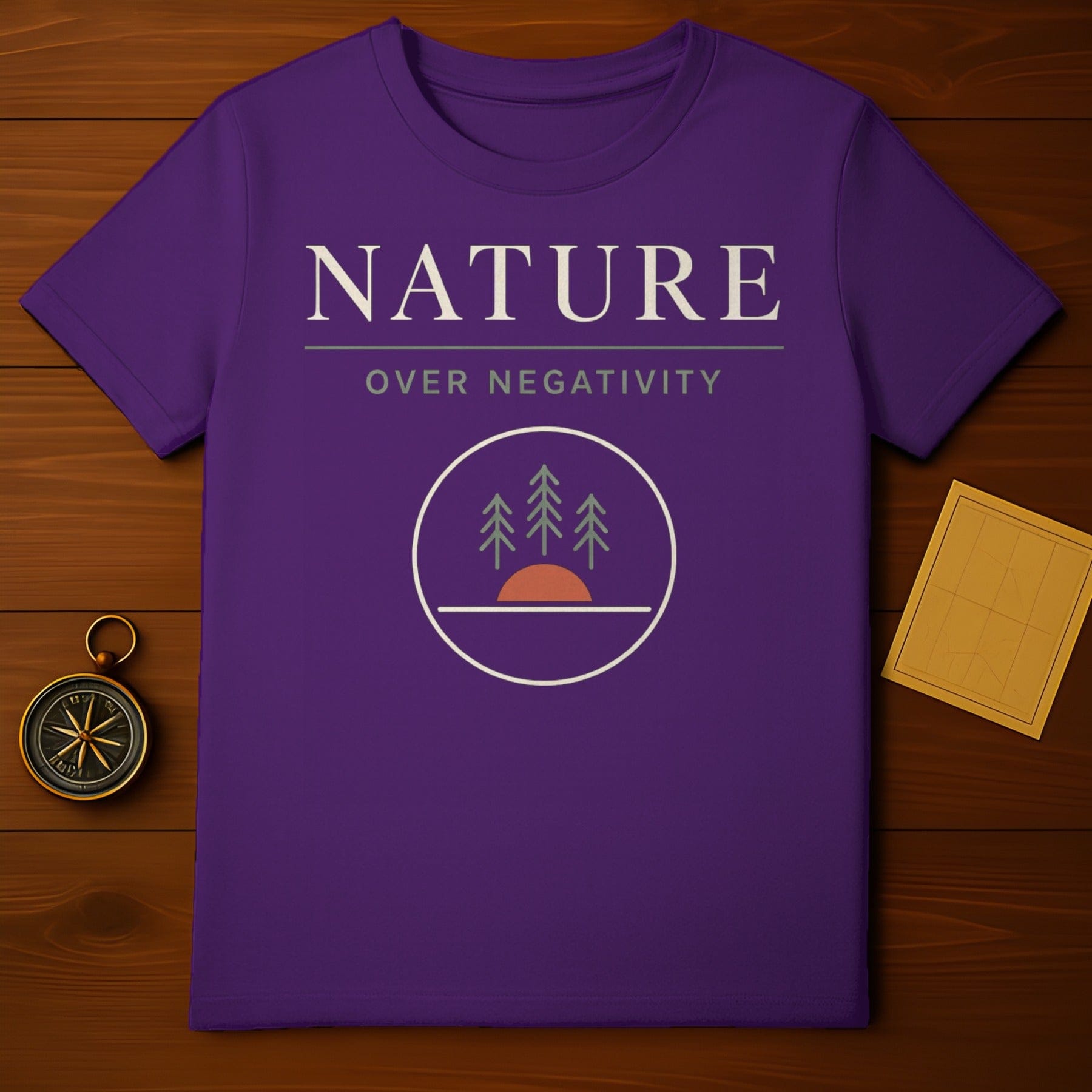 Purple Nature Over Negativity Trees Sunset Circle product type