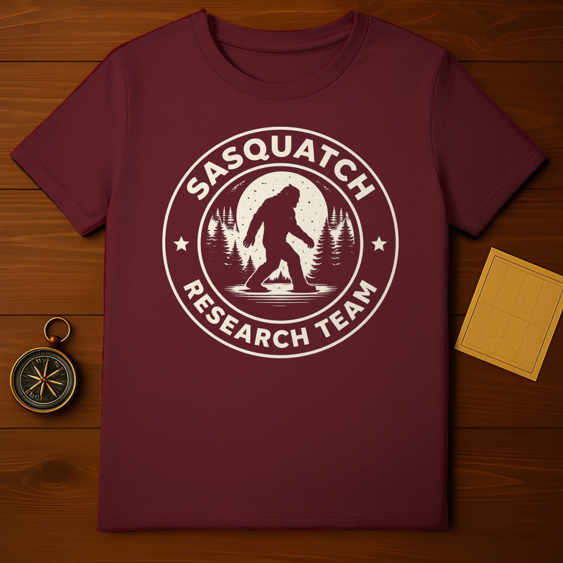 Bigfoot Sasquatch Research Team Forest Moon Graphic product type