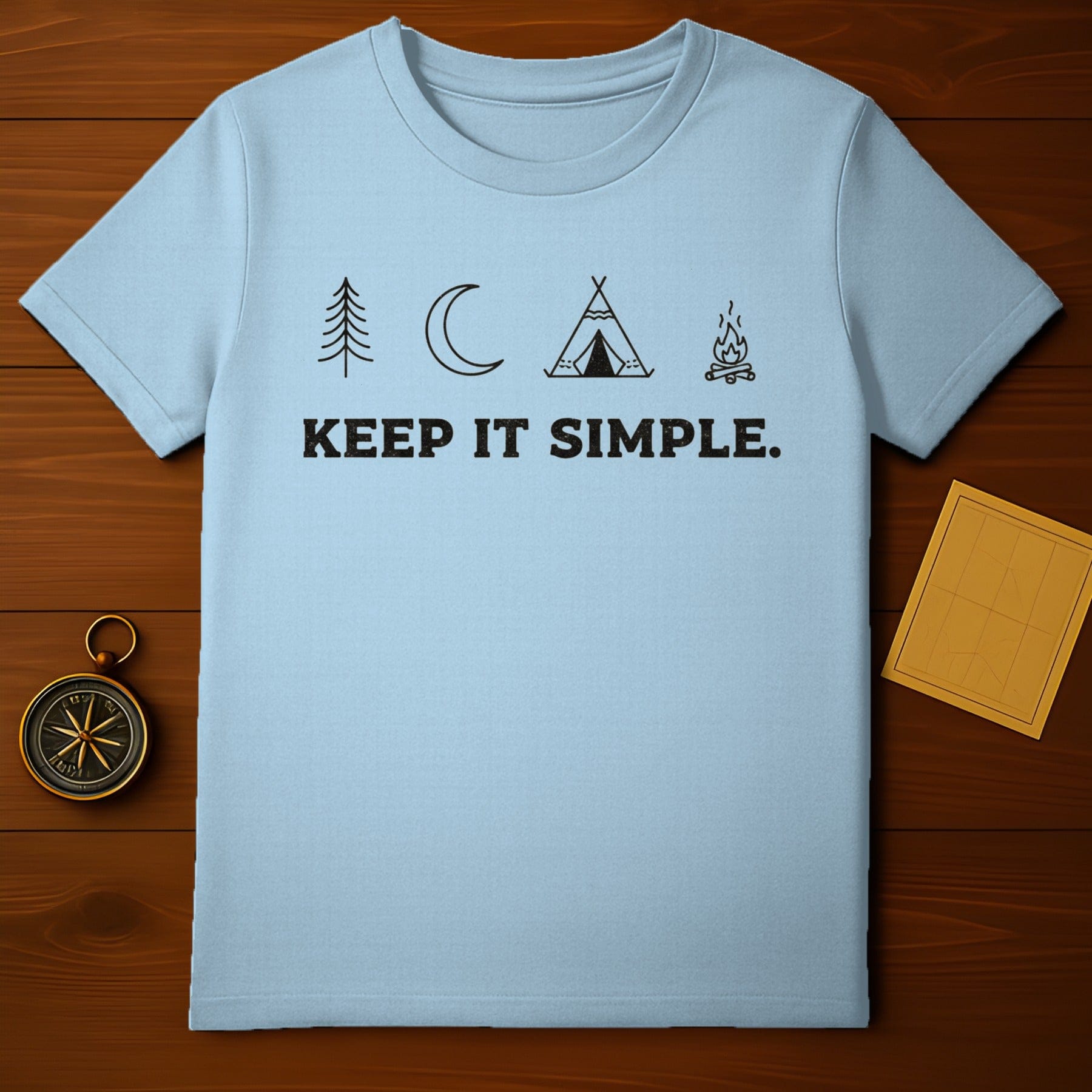 Keep It Simple Camping Icon Design T-Shirt