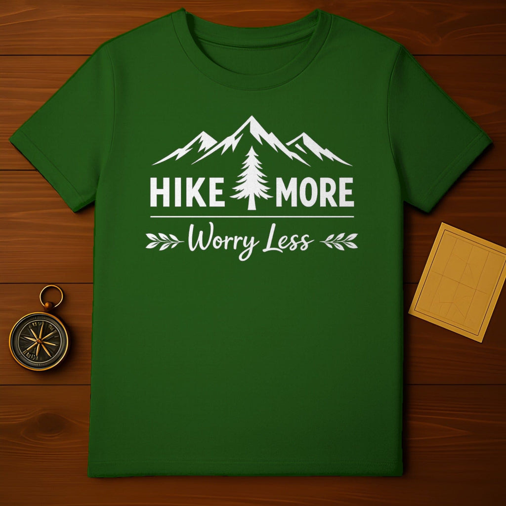 Hike More Worry Less Inspirational Outdoor T-shirt