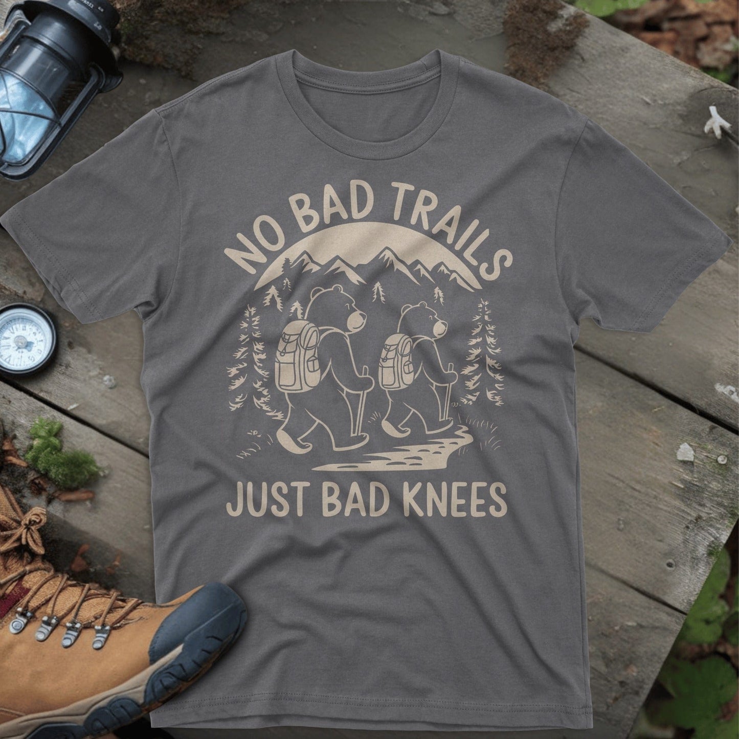 No Bad Trails Just Bad Knees Hiking T-shirt product