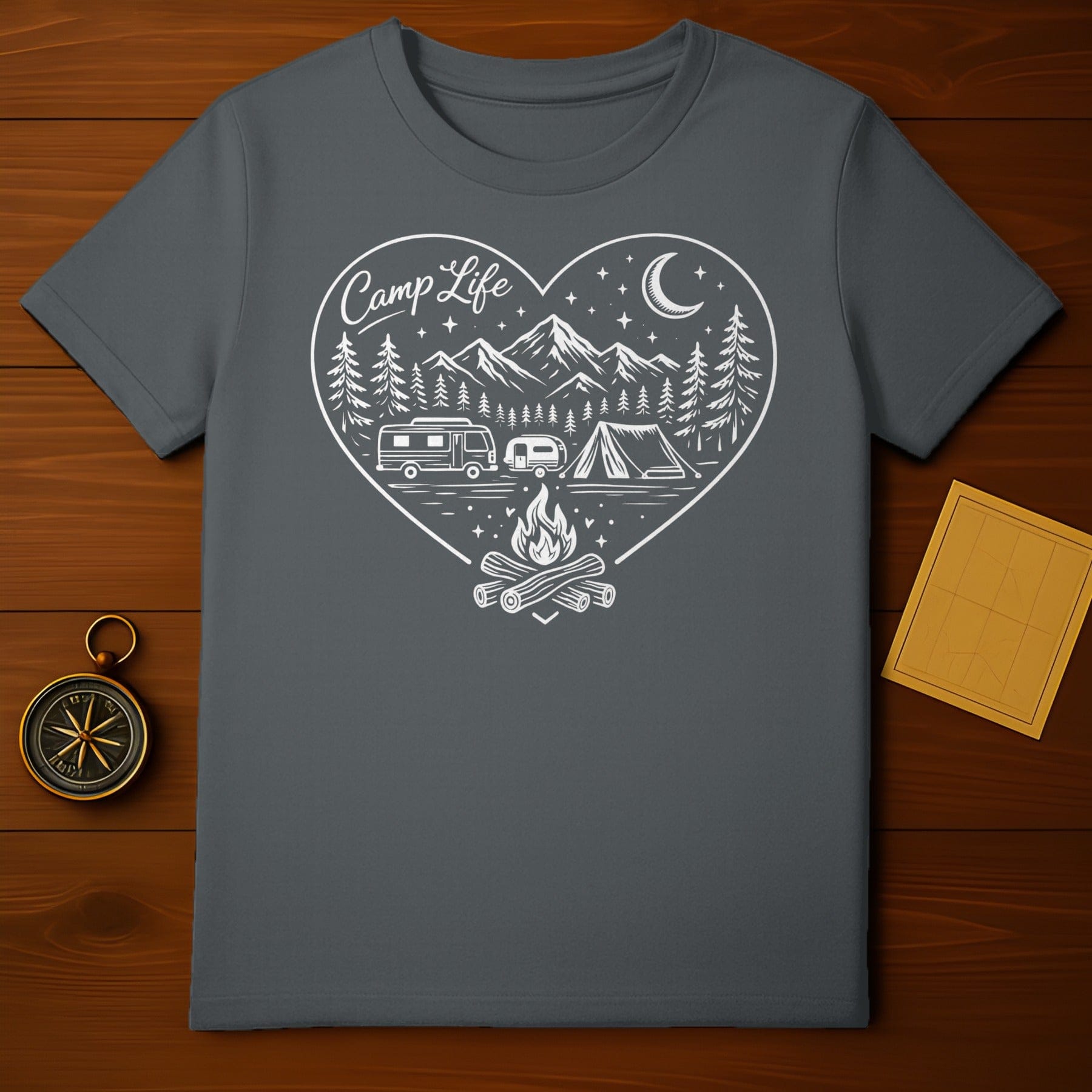 Camp Life Heart Design Graphic T-Shirt