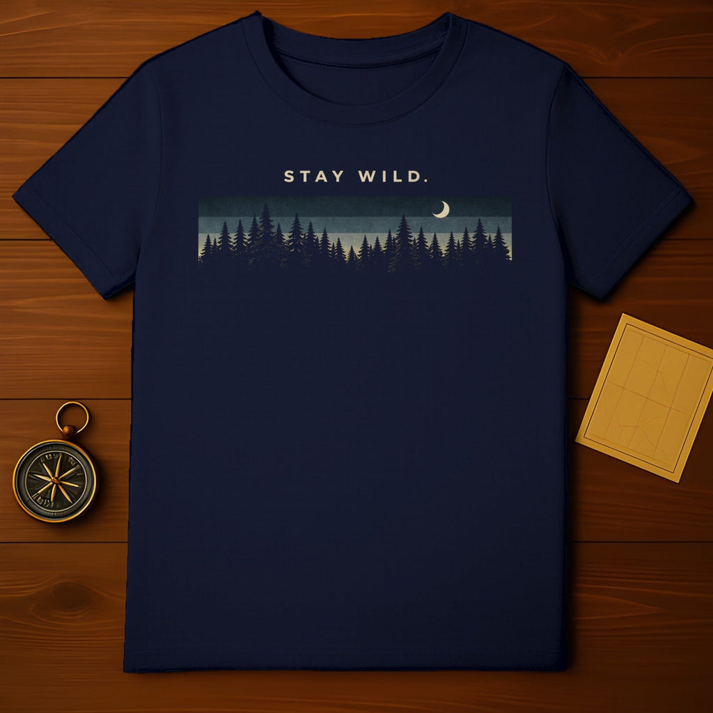 Stay Wild Graphic Moon Forest T-Shirt